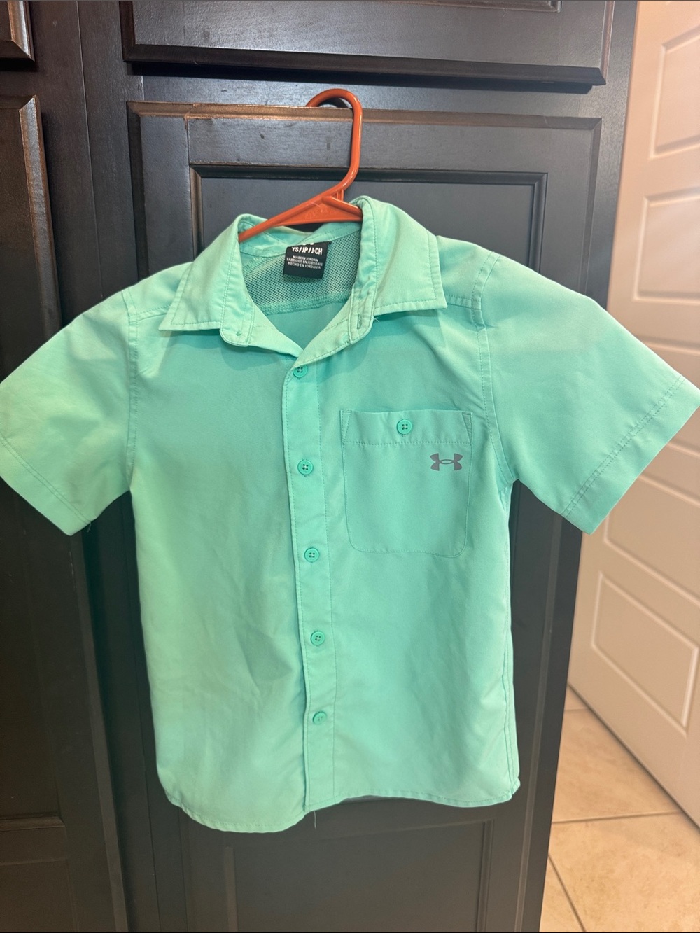 Under Armour Mint Green Short Sleeve Button-Down Shirt